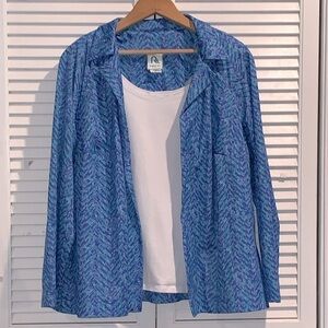 Three Rs 1970s Vintage Blue Blouse 16WP